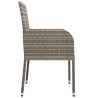 Ensemble à manger de jardin 5 pcs coussins gris résine tressée 568669568669
