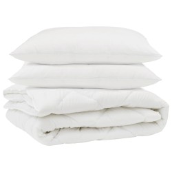 Couette avec oreiller 3 pcs Blanc Microfibre 568692568692