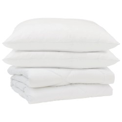 Duvet d'été simple avec oreiller 3 pcs Blanc Microfibre 568726568726