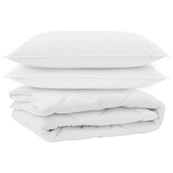 Duvet toutes saisons avec oreiller 3 pcs Blanc Microfibre 568744568744