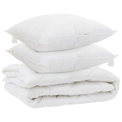 Duvet toutes saisons avec oreiller 3 pcs Blanc Microfibre 568757568757
