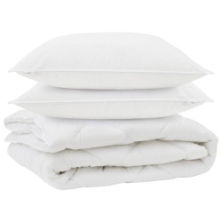 Duvet toutes saisons avec oreiller 3 pcs Blanc Microfibre 568762568762