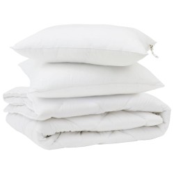 Couette avec oreiller 3 pcs Blanc Microfibre 568768568768