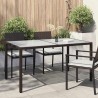 Table de jardin 150x90x75 cm Verre trempé/résine tressée Marron 568791568791