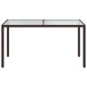 Table de jardin 150x90x75 cm Verre trempé/résine tressée Marron 568791568791