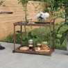Chariot de bar Marron 100x45x83 cm Résine tressée 568792568792