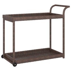 Chariot de bar Marron 100x45x83 cm Résine tressée 568792568792