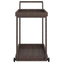 Chariot de bar Marron 100x45x83 cm Résine tressée 568792568792