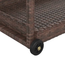 Chariot de bar Marron 100x45x83 cm Résine tressée 568792568792