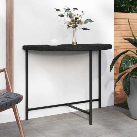 Table de jardin Noir 100x50x75 cm Résine tressée 568796568796