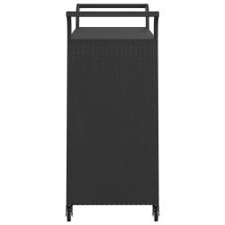 Chariot de bar avec tiroir Noir 100x45x97 cm Résine tressée 568797568797
