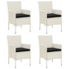 Chaises de jardin avec coussins lot de 4 Résine tressée Blanc 568799568799