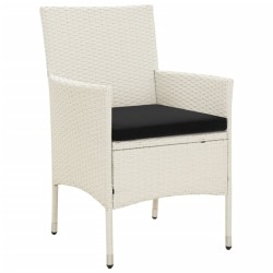 Chaises de jardin avec coussins lot de 4 Résine tressée Blanc 568799568799
