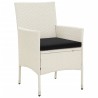 Chaises de jardin avec coussins lot de 4 Résine tressée Blanc 568799568799