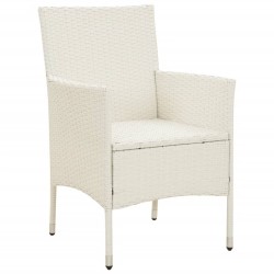 Chaises de jardin avec coussins lot de 4 Résine tressée Blanc 568799568799