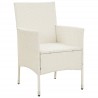 Chaises de jardin avec coussins lot de 4 Résine tressée Blanc 568799568799