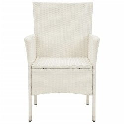 Chaises de jardin avec coussins lot de 4 Résine tressée Blanc 568799568799