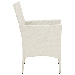 Chaises de jardin avec coussins lot de 4 Résine tressée Blanc 568799568799