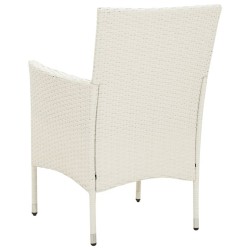 Chaises de jardin avec coussins lot de 4 Résine tressée Blanc 568799568799