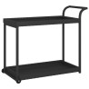 Chariot de bar Noir 100x45x83 cm Résine tressée 568802568802