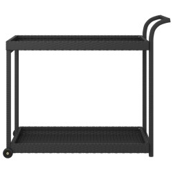 Chariot de bar Noir 100x45x83 cm Résine tressée 568802568802