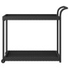 Chariot de bar Noir 100x45x83 cm Résine tressée 568802568802