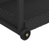 Chariot de bar Noir 100x45x83 cm Résine tressée 568802568802