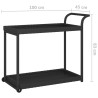 Chariot de bar Noir 100x45x83 cm Résine tressée 568802568802