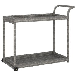 Chariot de bar Gris 100x45x83 cm Résine tressée 568803568803