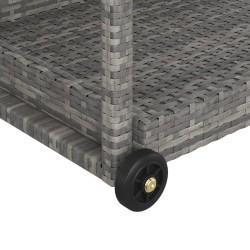 Chariot de bar Gris 100x45x83 cm Résine tressée 568803568803