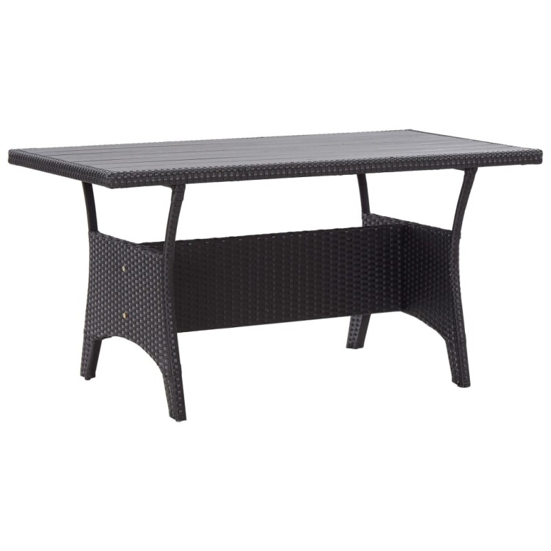 Table de jardin noir 120x70x66 cm Résine tressée 568810568810