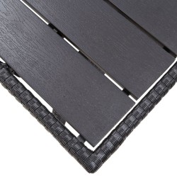 Table de jardin noir 120x70x66 cm Résine tressée 568810568810