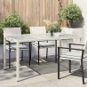 Table de jardin 150x90x75 cm Verre trempé/résine tressée Blanc 568814568814
