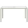 Table de jardin 150x90x75 cm Verre trempé/résine tressée Blanc 568814568814