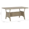 Table de jardin Gris 120x70x66 cm Résine tressée 568815568815