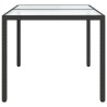 Table de jardin 150x90x75cm Verre trempé et résine tressée Noir 568816568816