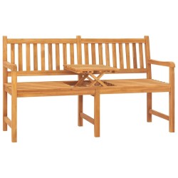 Banc de jardin 3 places avec table 150 cm bois de teck massif 568819568819