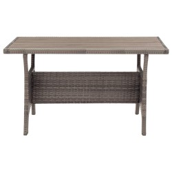 Table de jardin Gris 120x70x66 cm Résine tressée 568825568825