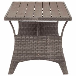 Table de jardin Gris 120x70x66 cm Résine tressée 568825568825