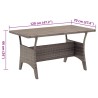 Table de jardin Gris 120x70x66 cm Résine tressée 568825568825