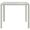 Table de jardin 90x90x75cm Verre trempé et résine tressée Blanc 568832568832