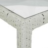 Table de jardin 90x90x75cm Verre trempé et résine tressée Blanc 568832568832