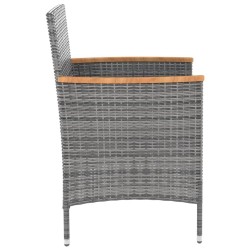 Chaises à manger de jardin lot de 4 Résine tressée Gris 568835568835