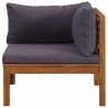Canapés d'angle 2 pcs avec coussins gris foncé Bois d'acacia 568846568846