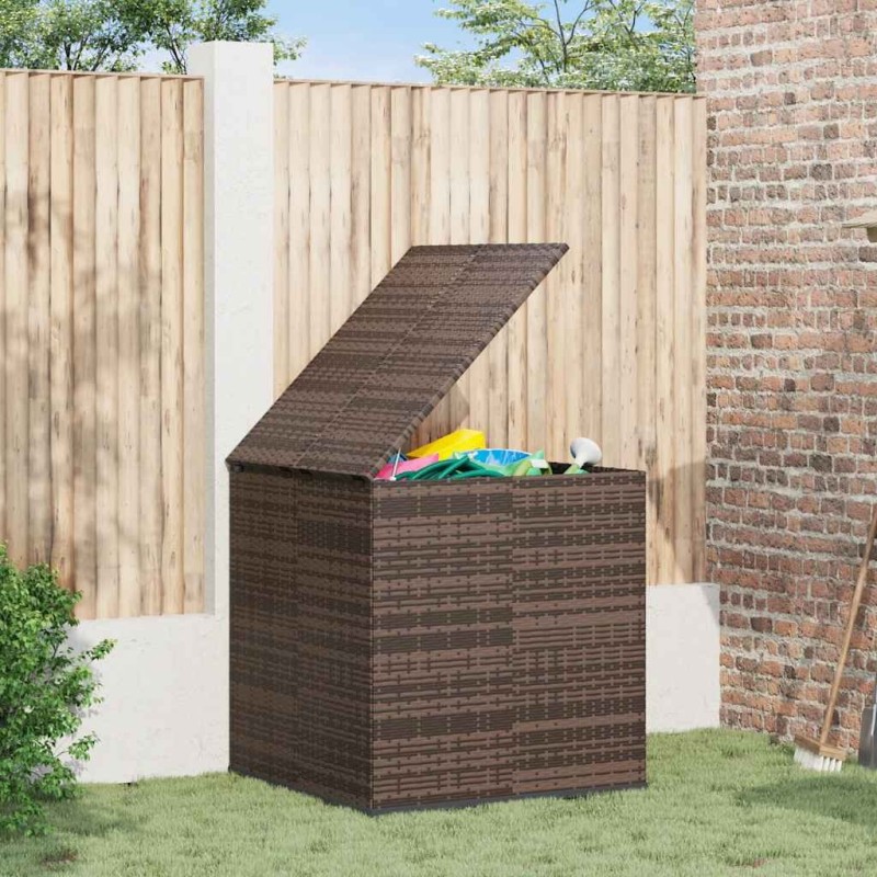 Boîte à coussins de jardin Résine tressée 100x97,5x104cm Marron 568848568848