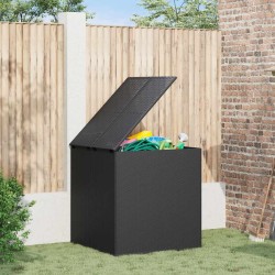 Boîte à coussins de jardin Résine tressée 100x97,5x104 cm Noir 568850568850