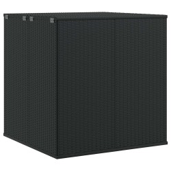 Boîte à coussins de jardin Résine tressée 100x97,5x104 cm Noir 568850568850