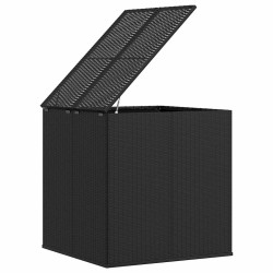 Boîte à coussins de jardin Résine tressée 100x97,5x104 cm Noir 568850568850