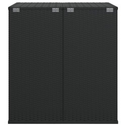 Boîte à coussins de jardin Résine tressée 100x97,5x104 cm Noir 568850568850