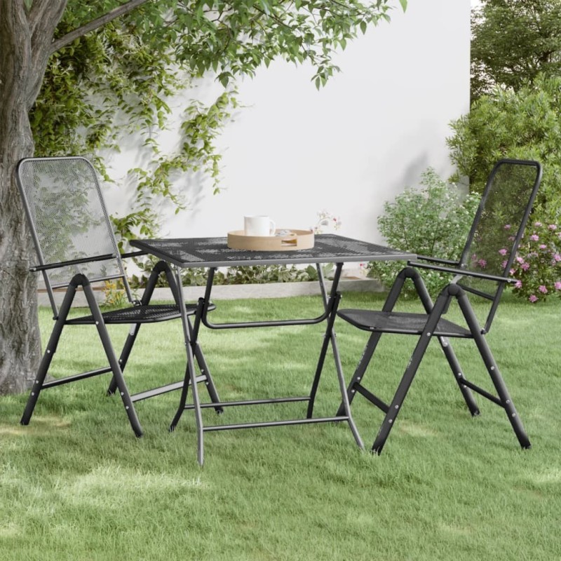 Table de jardin 80x80x72 cm Maille métallique Anthracite 568851568851